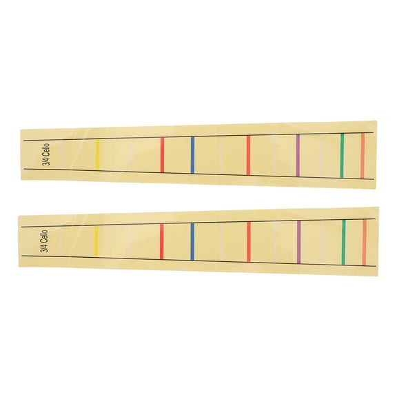 LOLIPPYY 2-Pack Beige PVC Cello Fingerboard Note Placement Stickers for Precise Fingering and Music Practice