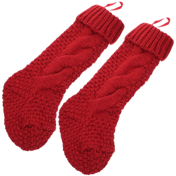 LOLIPPYY 2-Pack Red Christmas Stockings Set Acrylic Holiday Decor for Home Seasonal Celebration