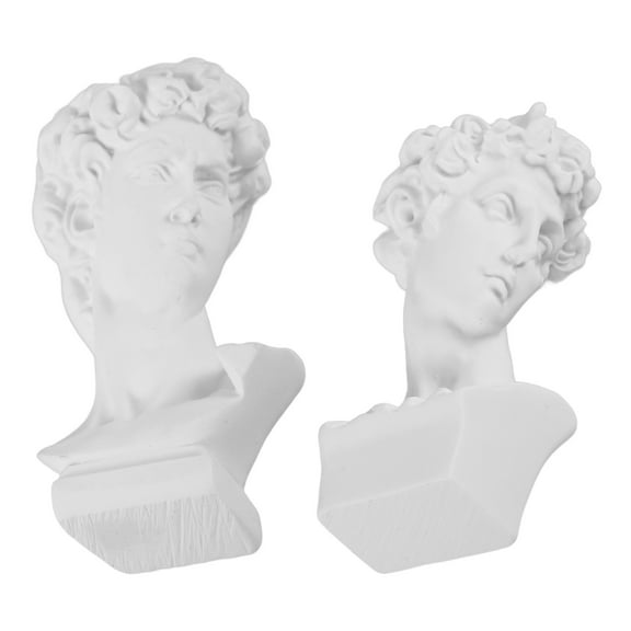 LOLIPPYY 2Pcs Classic Statue White Decoration Nordic Sketch Style Woman Bust Statue Office Desktop