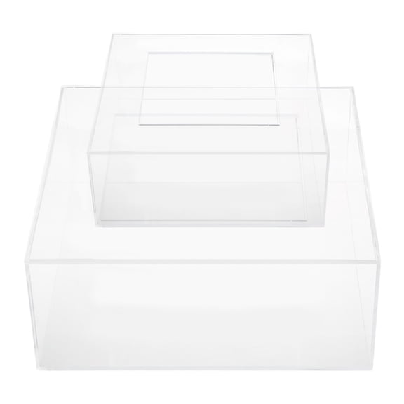 LOLIPPYY 2Pcs Clear Acrylic Square Cake Stand with Minimalist Design for Party and Wedding Displays
