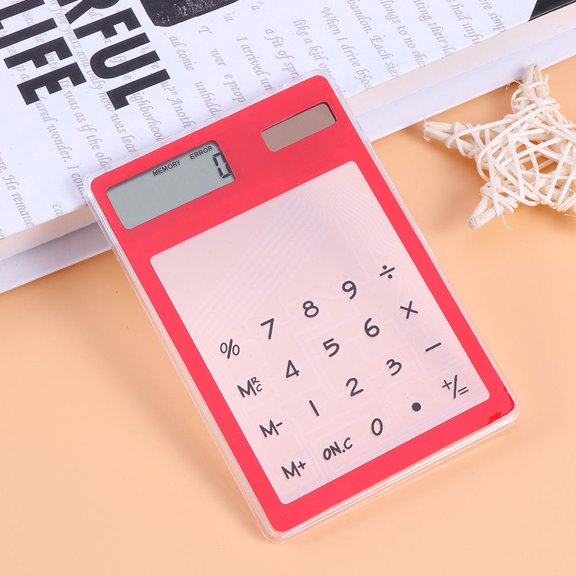 LOLIPPYY 2Pcs Clear Solar Calculator Ultra Thin Compact Calculator for Calculating Office Home Use