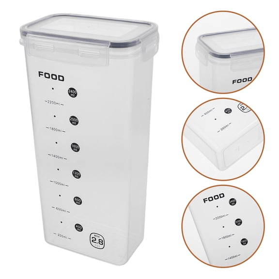 LOLIPPYY 2Pcs Clear Spaghetti Container with Sealed Lid for Fresh Pasta and Grain Storage