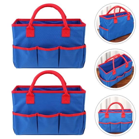 LOLIPPYY 2-Pack Fabric Storage Handbags for Garden Tools, Cosmetics, and Organizer