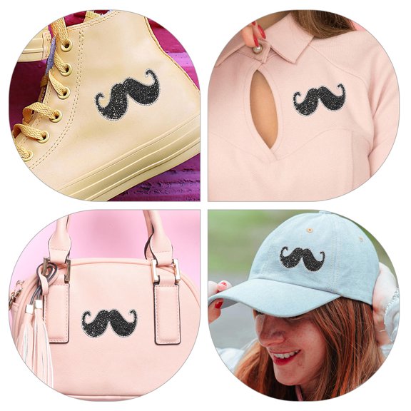 LOLIPPYY 2Pcs Clothing Repair Patches Beard Iron On Patches Black Cloth for Fashion Enthusiasts Outdoor Use