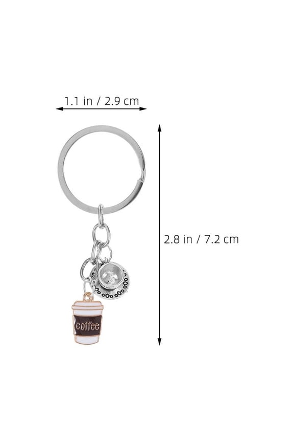 2-Pack Coffee Cup Keychain Set in Assorted Colors, Decorative Bag Charm Pendant for Purse and Fashion Accessories