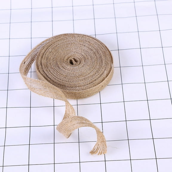 LOLIPPYY 2Pcs Coffee Jute Burlap Ribbon Webbing Twine for Weaving and Home Decor
