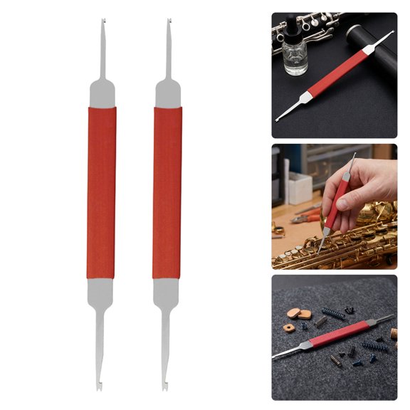 LOLIPPYY Comfort Grip Saxophone Spring Hook, Metal, Red, Precise Adjustments, 2Pcs