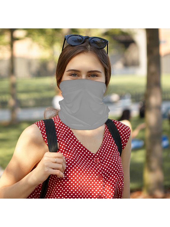 2Pcs Grey Neck Gaiter Cycling Face Hood Windproof Breathable Outdoor Mask