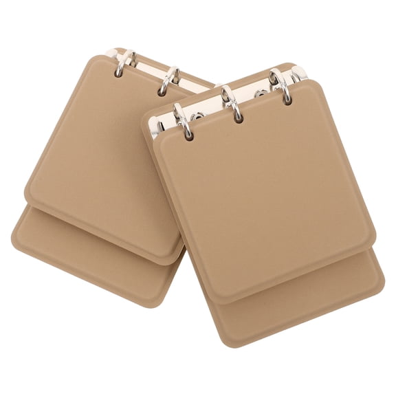 LOLIPPYY Top Bound Notebook, Light Brown PU, Metal Ring, Smooth Writing, Pocket-Friendly, 2Pcs