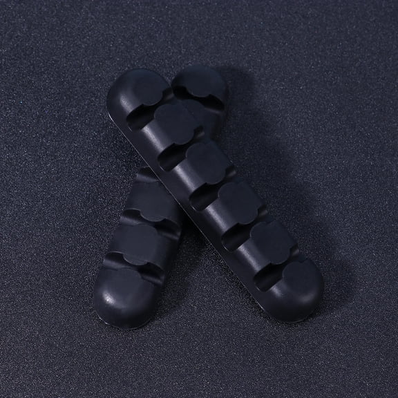 LOLIPPYY 2Pcs Cord Management Silicone Cable Organizer Black Plug Holder for Charging and Power Cords