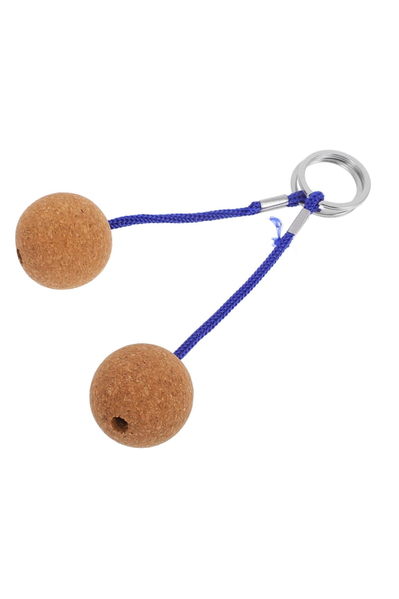 2Pcs Cork Floating Key Chain Multi Wood Iron Portable Floating Design Fishing Sailing