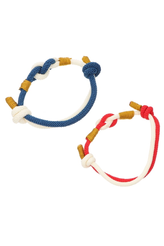 2Pcs Couple Bracelet Assorted Color Wrist Chain Decor Stylish Durable Hand Strap Present