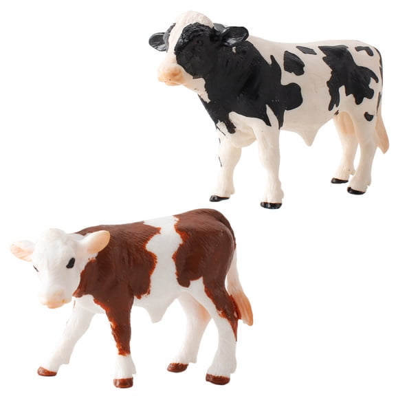 LOLIPPYY 2Pcs Cow Figurine Cow Adornments Realistic Design Childs Play for Collectors