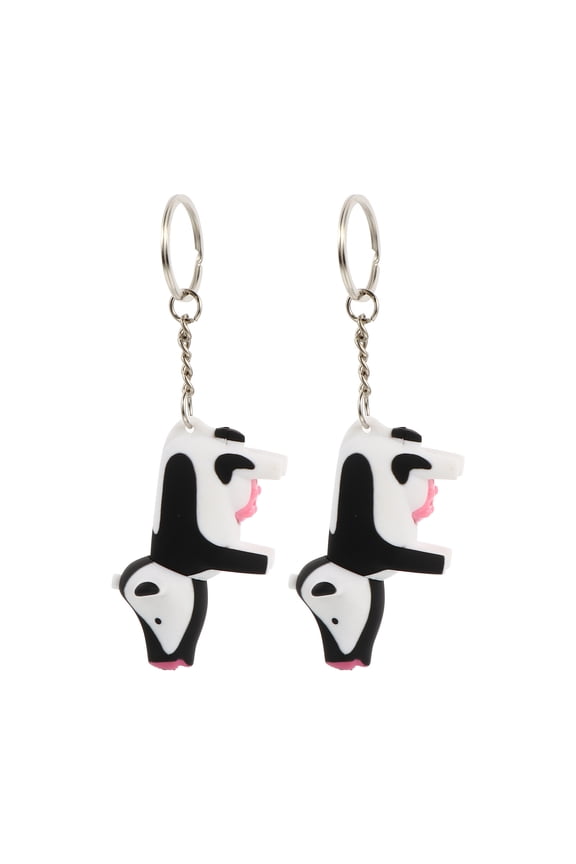 2-Pack Cow Shaped Keychains Made of ABS Material for Daily Use and Giving