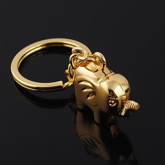 LOLIPPYY 2-Pack Creative Elephant Keychains, Metal Material, Assorted Colors, Decorative Ornament Accessories