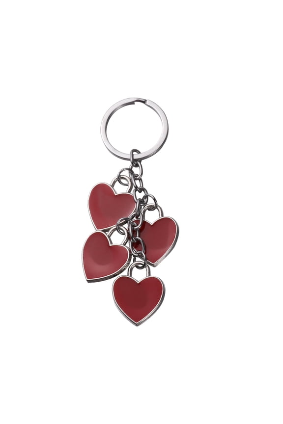 2-Pack Red Metal Heart Keychains Creative Keyrings for Hanging Keys and Accessories Ornaments