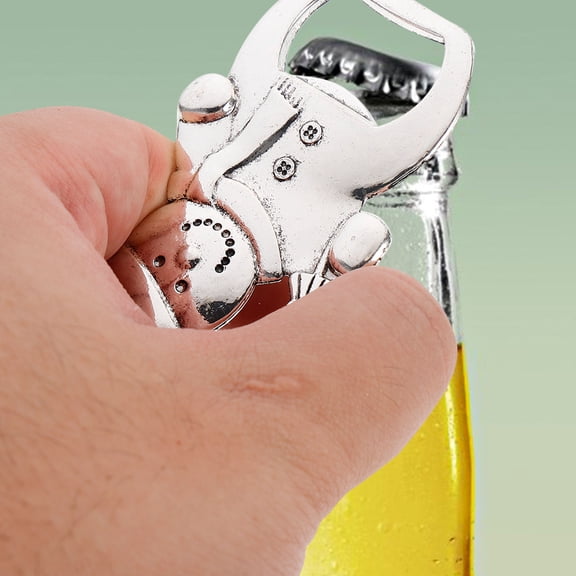 LOLIPPYY 2Pcs Creative Silver Snowman Bottle Opener Made of Zinc Alloy for Home Bar Christmas Use