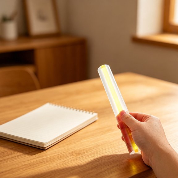 LOLIPPYY 2Pcs Crystal Clear Acrylic Magnifier Ruler for Reading Texts Blueprints and Documents