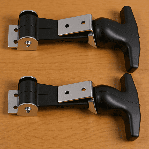 LOLIPPYY 2-Pack Curved T-Handle Rubber Latches with Stainless Steel for Toolboxes, Engineering Gear, and Equipment