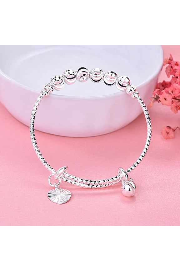 2-Pack Adjustable Infant Bracelets for Baby Girls with Cute Bell Charm and Soft Comfortable Fit