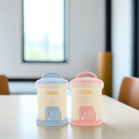 LOLIPPYY 2Pcs Cute Mailbox Shaped Coin Bank Assorted Color Compact Saving Pot for Tabletop