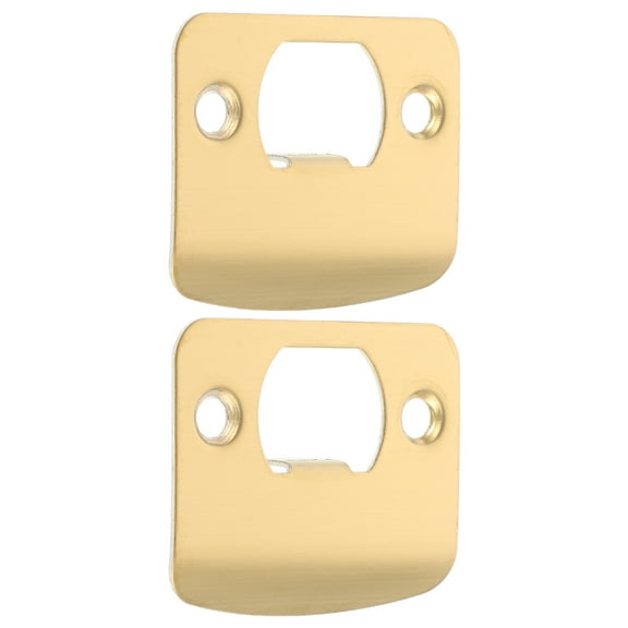LOLIPPYY 2Pcs Deadbolt Strike Plate Door Back Plate Stainless Steel Golden Dshaped For Commercial Use