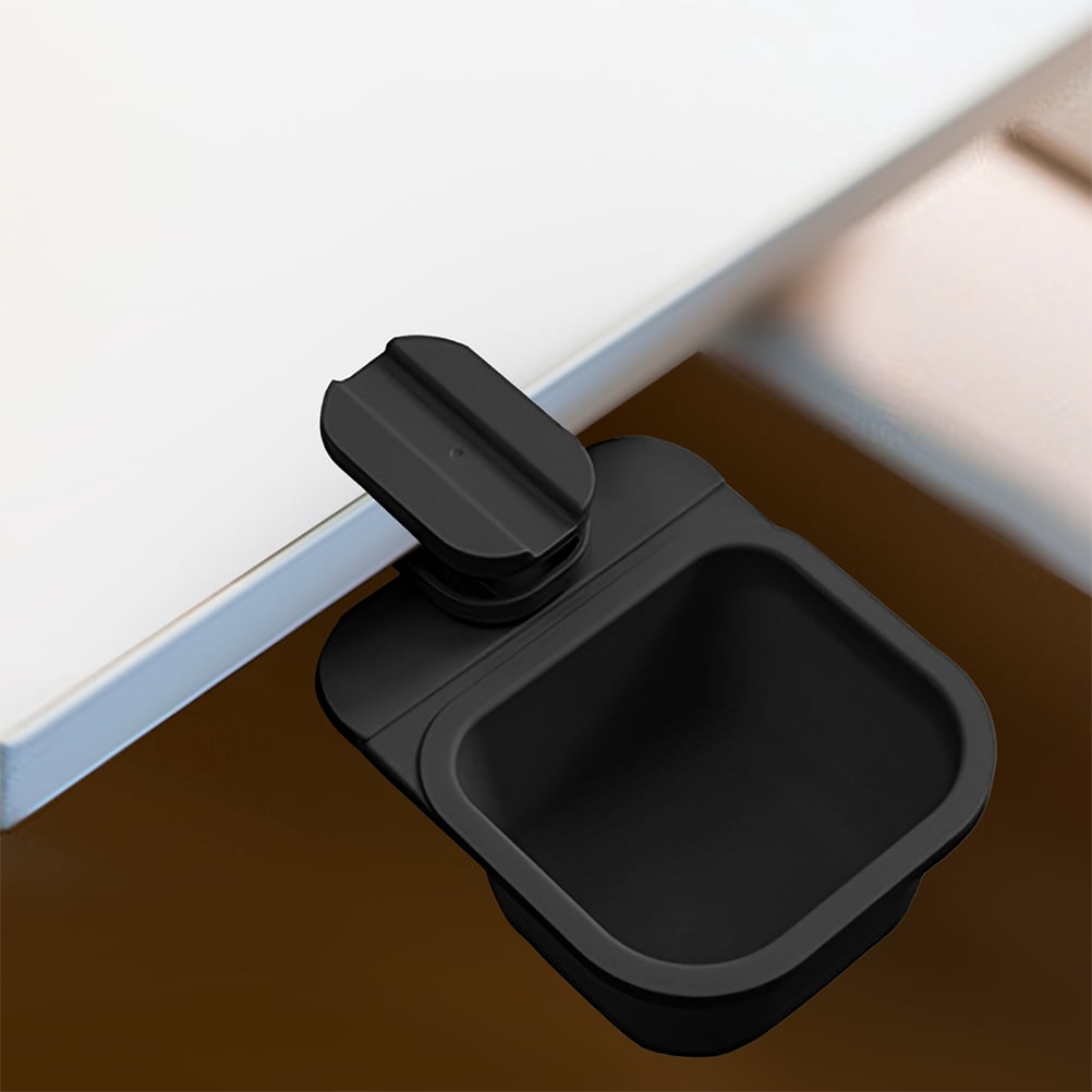 Bin In Desk LOLIPPYY 2Pcs Desk Mounted Trash Bin Abs Rotatable Storage for ...