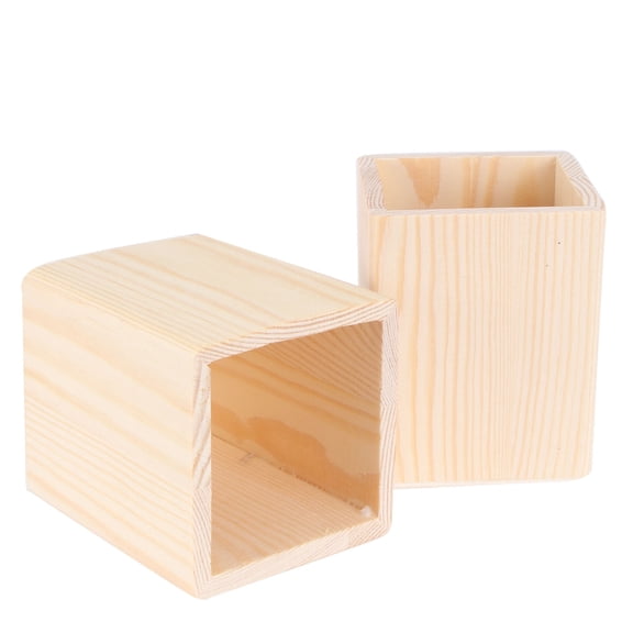 LOLIPPYY 2Pcs Desk Pencil Holder Unfinished Pen Holder For Home Office Use