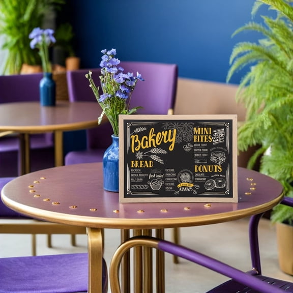 LOLIPPYY 2Pcs Small Wood Chalkboard Signs Black Double Sided Message Boards for Table Use