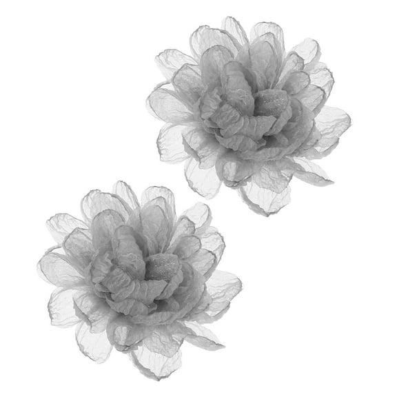 LOLIPPYY 2Pcs Detachable Grey Flower Shoe Clips Made of Durable Cloth Material for High Heels and Dress Shoes