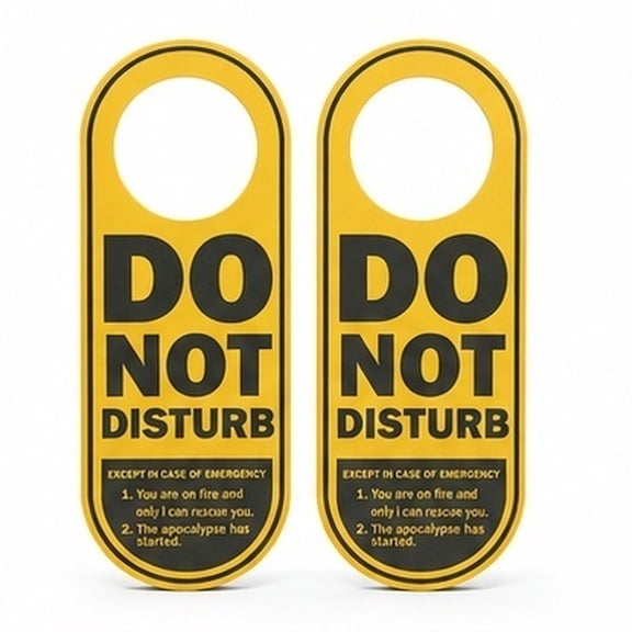 LOLIPPYY Double Sided Do Not Disturb Sign Yellow PVC for Decoration 2Pcs