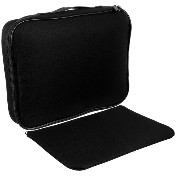 LOLIPPYY 2Pcs Document Bag with Lock Black Shandong Silk Organizing Documents for Home Use