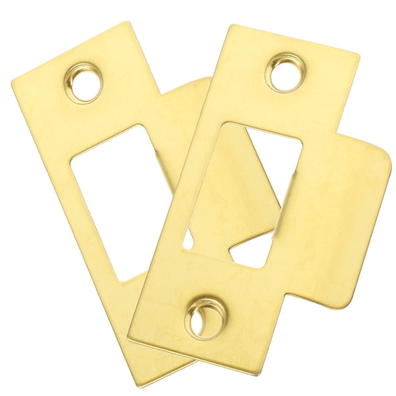 LOLIPPYY 2Pcs Door Strike Plate Stainless Steel Hole Filler Reinforcement Plate Golden Tone
