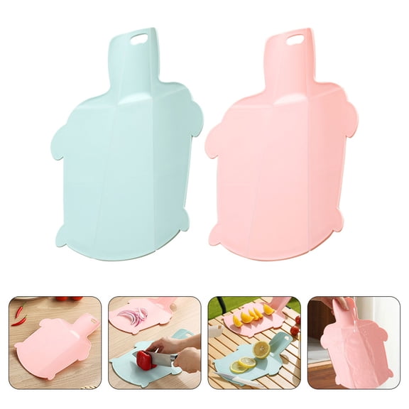 LOLIPPYY 2Pcs Double Sided Cutting Boards for Meat Fruit and Vegetables with Easy Storage Hole