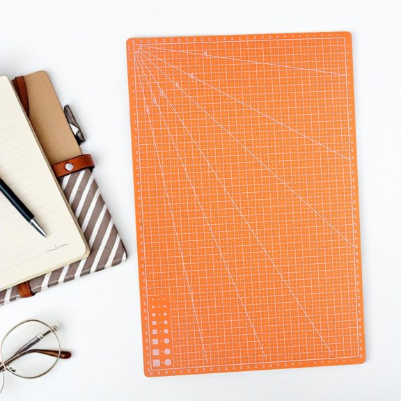 LOLIPPYY 2Pcs Double Sided Orange Sewing Cutting Mat Durable Craft Board for Art Projects