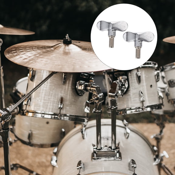 LOLIPPYY 2Pcs Drum Wing Screws Metal Cymbal Quick Release Nuts for Effortless Cymbal Repair