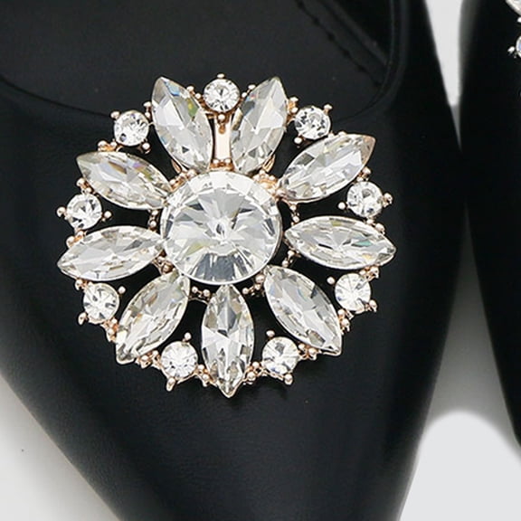 LOLIPPYY Set of 2 Golden Alloy Shoe Clips for Pumps and Flats, Wedding and Party Accessories