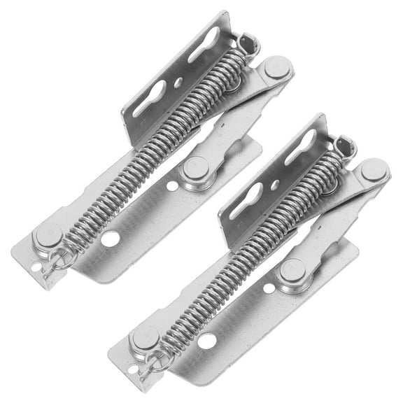 LOLIPPYY 2Pcs Durable Cold Rolled Steel Spring Hinges Plated Silver for Cabinet Door Support and Storage