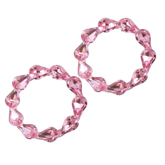 LOLIPPYY 2Pcs Luxury Pink Rhinestone Ignition Switch Cover Decorative Ring for Car Interior Trim