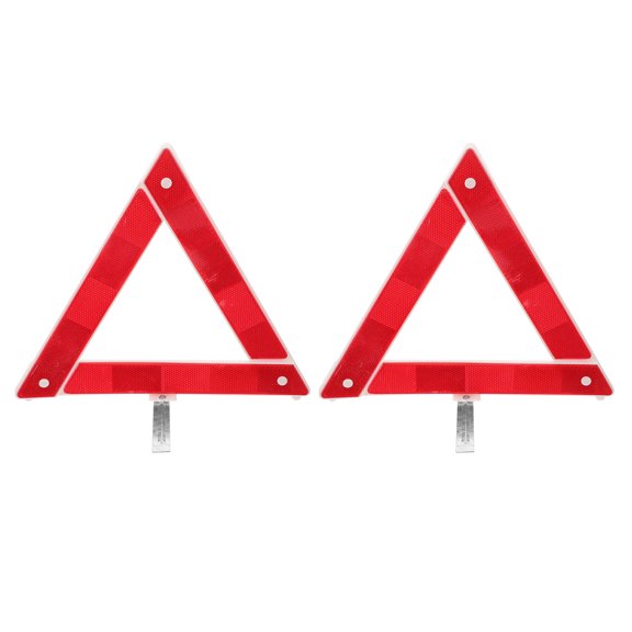 LOLIPPYY 2Pcs Durable Plastic Emergency Reflective Triangle for Car Roadside Safety Foldable Design