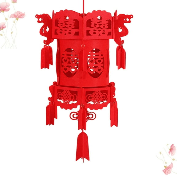 LOLIPPYY 2Pcs Durable Red Lanterns for Decor Featuring Chinese Style and Good Luck Symbolism
