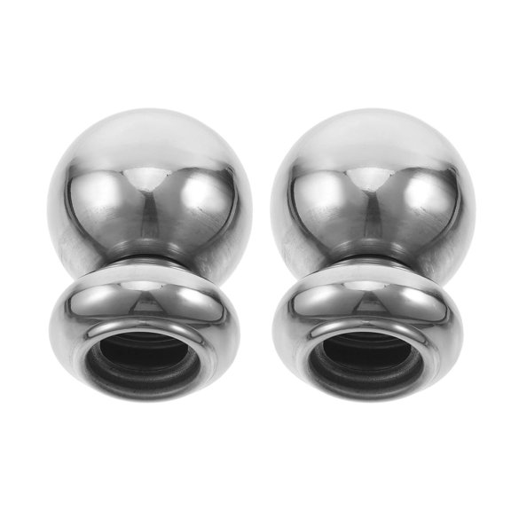 LOLIPPYY 2Pcs Durable Stainless Steel Stair Handrail End Caps Decorative Round Post Caps Plated Silver