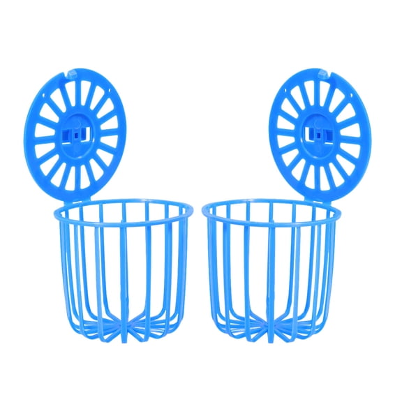 LOLIPPYY 2Pcs Easy Install Blue Cage Storage Basket for Birds Parrot Fruit Vegetable Holder