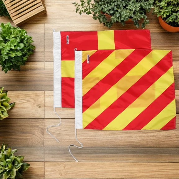 LOLIPPYY 2Pcs Easy Install International Ship Nautical Signal Flags for Marine Code and Boat Signaling