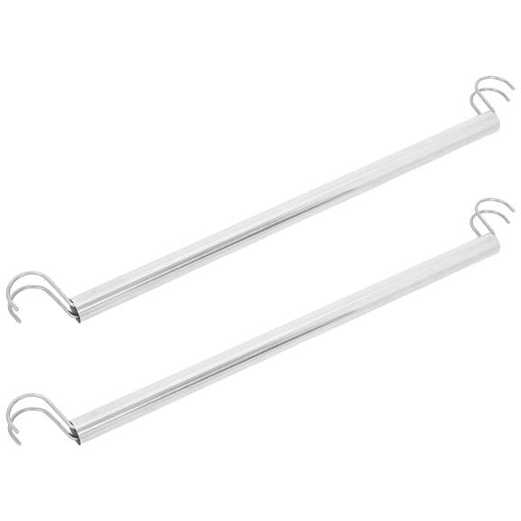 LOLIPPYY 2Pcs Easy Install Stainless Steel Wardrobe Rail with Hooks for Laundry and Bathroom Use