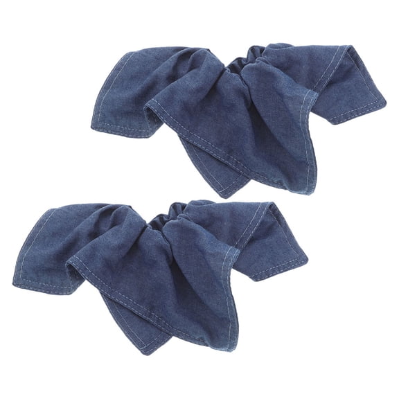 LOLIPPYY 2Pcs Elastic Denim Hair Bands Blue Square Scarf Design Comfortable Durable Hair Accessories