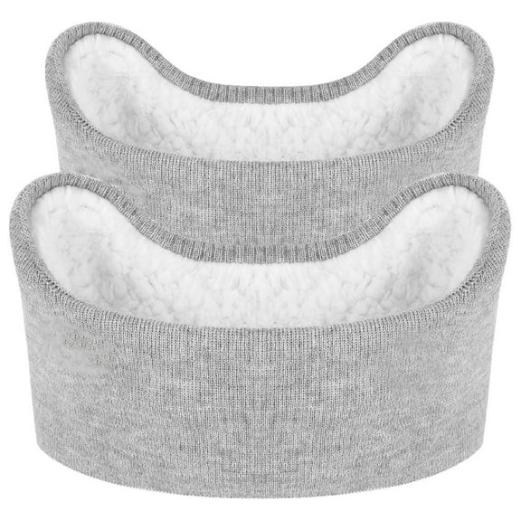 LOLIPPYY 2Pcs Elastic Grey Ear Muffs for Sleeping Noise Blocking Soft Plush Komfort