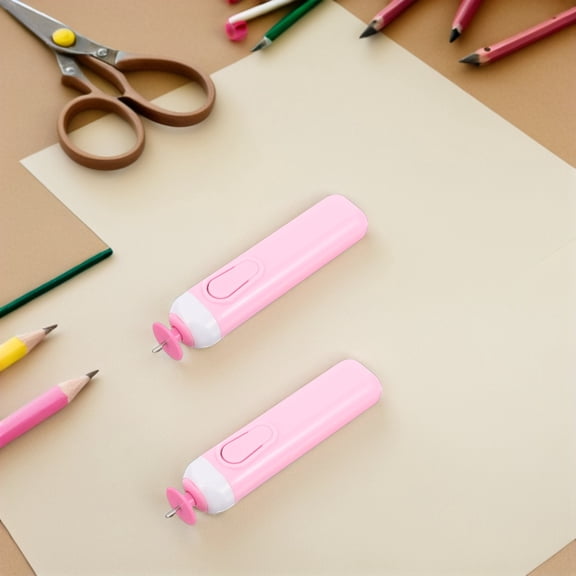 LOLIPPYY 2Pcs Electric Quilling Tool Slotted Paper Rolling Pen for DIY Paper Crafting Projects in Pink