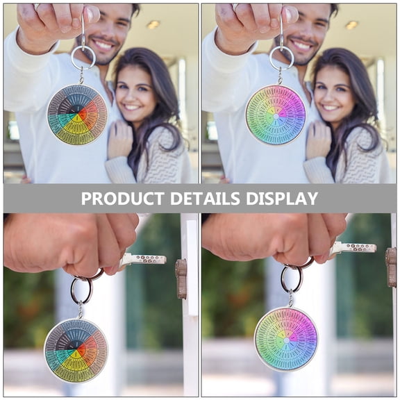 LOLIPPYY 2-Pack Emotion Wheel Keychain Set, Metal Key Chains for Bags, Keys, and Accessories, Decorative and