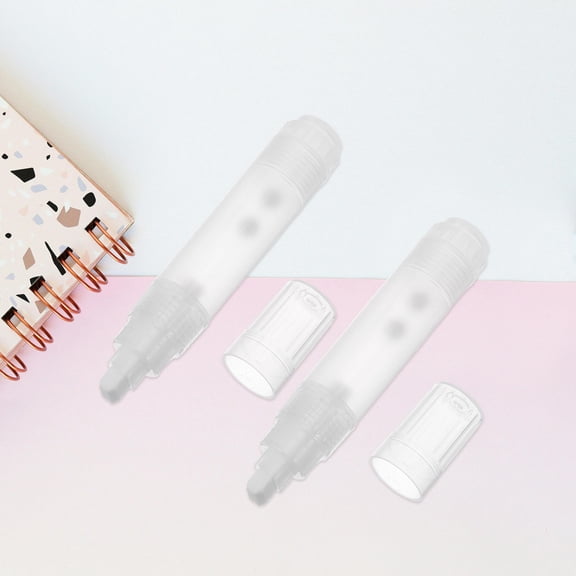 LOLIPPYY 2Pcs Empty Refillable Paint Markers Transparent Flat Tip for Versatile Use on Wood Metal Plastic